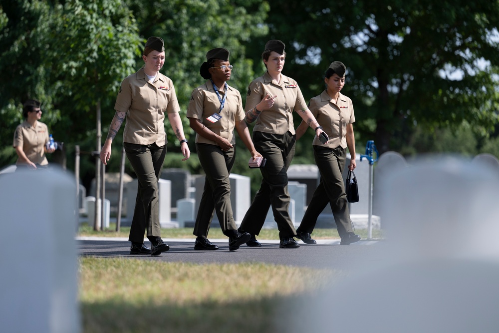 Members of the Sea Services Leadership Association Visit Arlington National Cemetery