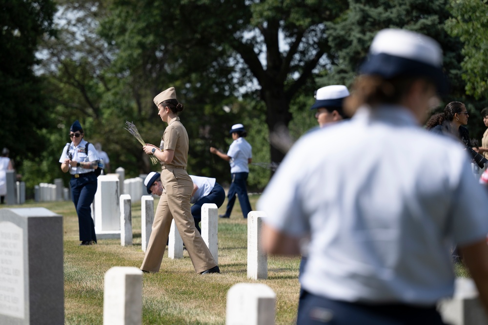 Members of the Sea Services Leadership Association Visit Arlington National Cemetery