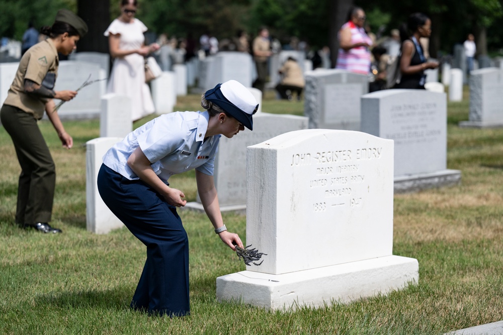 Members of the Sea Services Leadership Association Visit Arlington National Cemetery