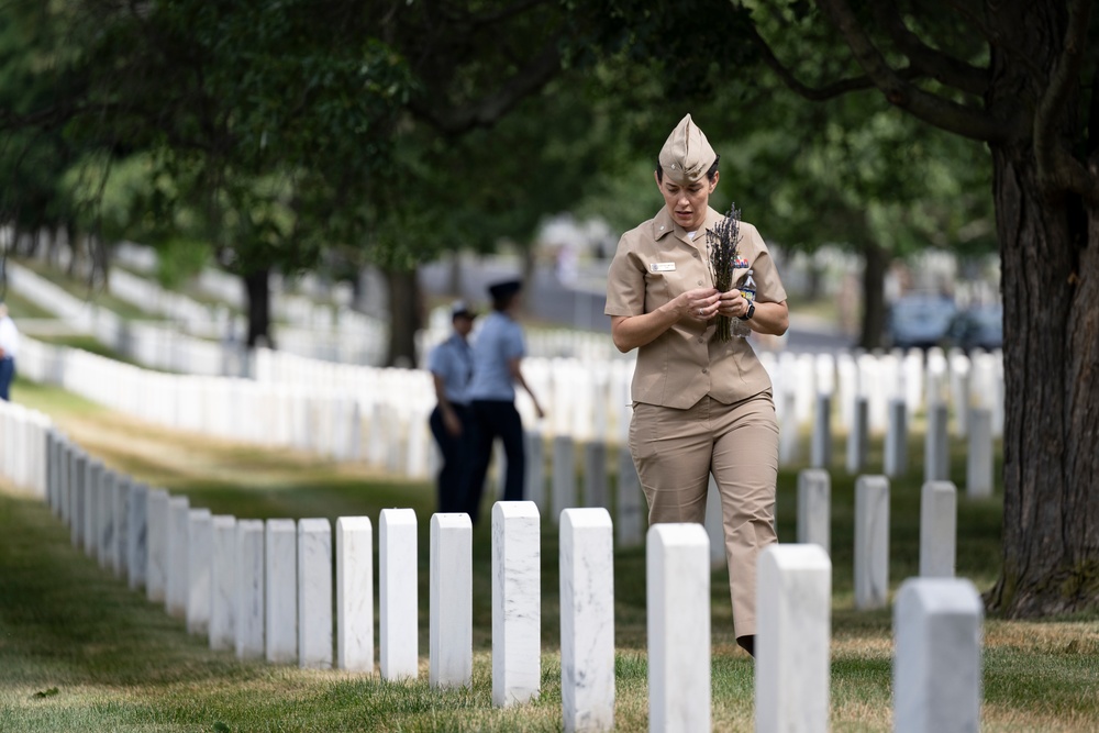 Members of the Sea Services Leadership Association Visit Arlington National Cemetery