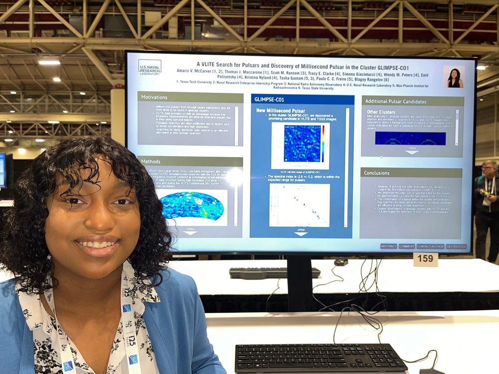 U.S. Naval Research Laboratory (NRL) Remote Sensing Division intern, Amaris McCarver