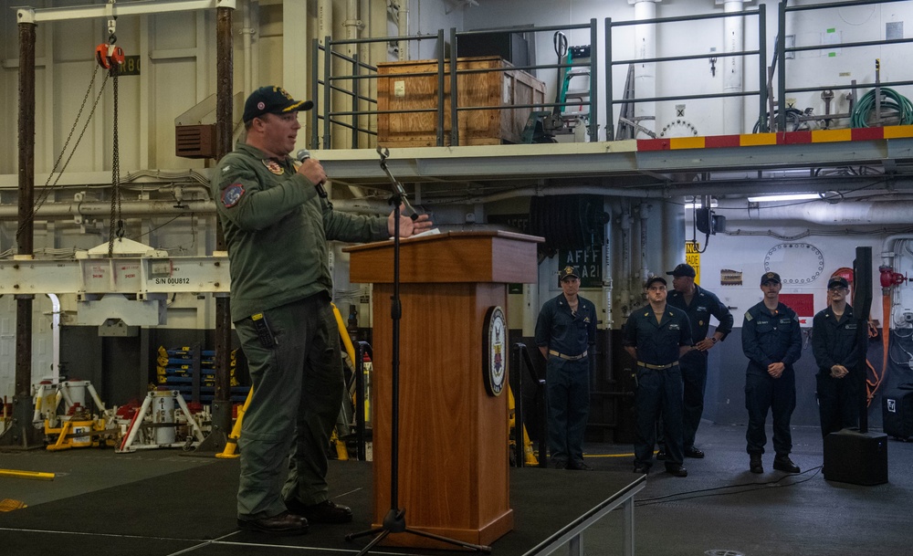 USS America (LHA 6) hosts promotion ceremony