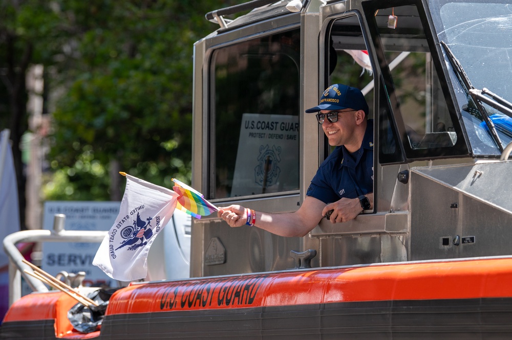 Coast Guard members participate in San Francisco Pride parade