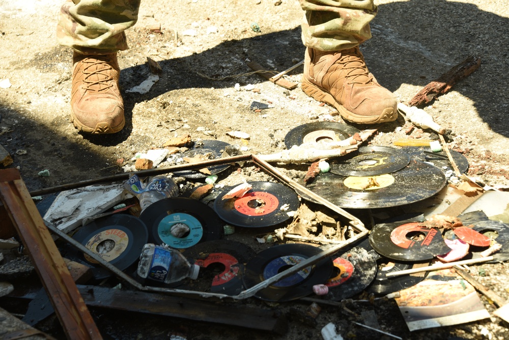 Debris following a flood