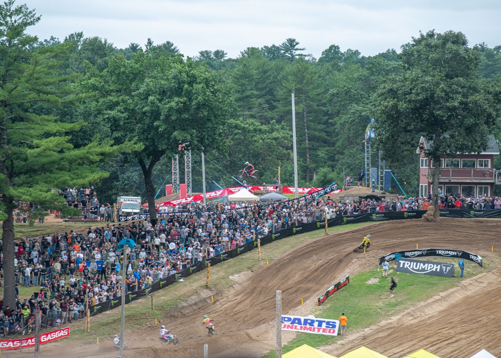 104th Fighter Wing pilots perform flyover at SMX Monster Energy AMA Pro Motocross National Championship