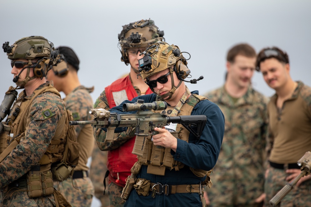 BLT 1/8, 24th MEU (SOC) Deck Shoot Aboard USS Wasp (LHD 1)