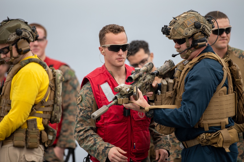 BLT 1/8, 24th MEU (SOC) Deck Shoot Aboard USS Wasp (LHD 1)