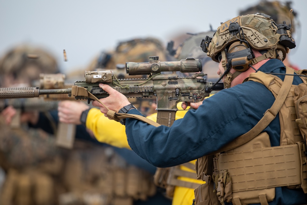 BLT 1/8, 24th MEU (SOC) Deck Shoot Aboard USS Wasp (LHD 1)