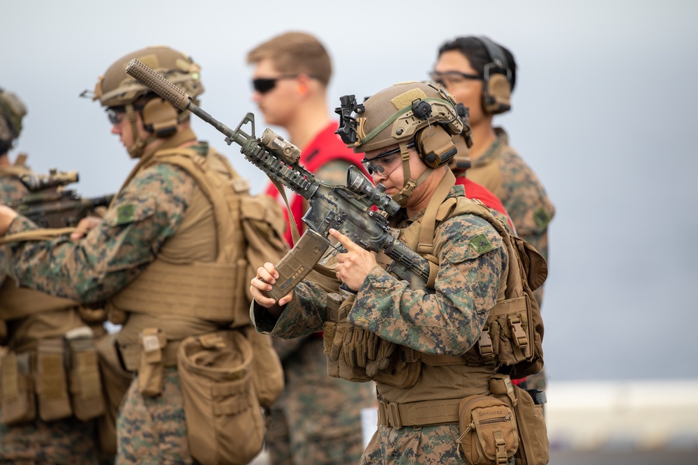 BLT 1/8, 24th MEU (SOC) Deck Shoot Aboard USS Wasp (LHD 1)