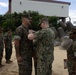 U.S. Navy Sailors are awarded the Fleet Marine Force pin
