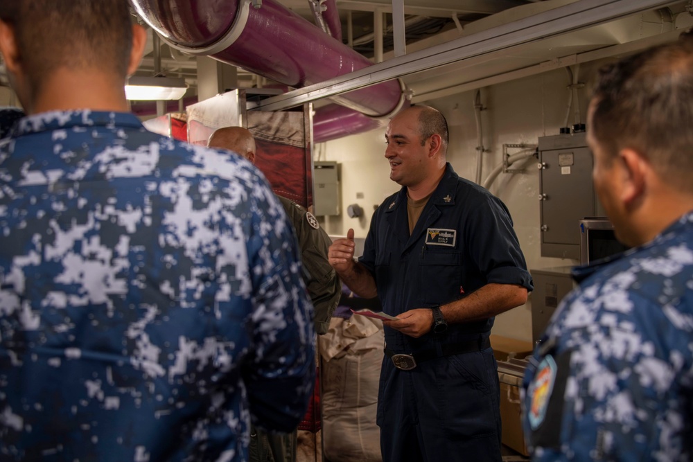 USS Carl Vinson (CVN 70) Hosts a Tour for Rear Adm. Geraro Cardenas During RIMPAC 2024