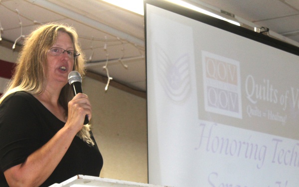 Fort McCoy dispatcher, Air Force veteran, receives Quilt of Valor in special ceremony