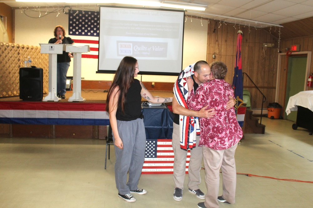 Fort McCoy dispatcher, Air Force veteran, receives Quilt of Valor in special ceremony