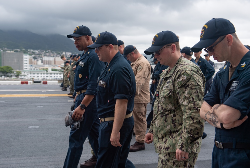USS America (LHA 6) Conducts FOD Walkdown
