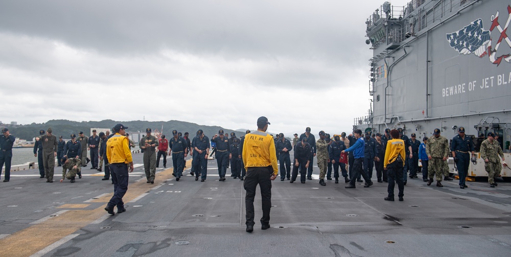 USS America (LHA 6) Conducts FOD Walkdown