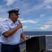 USCGC Waesche burial at sea for Master Chief Clarence Dowden Jr.