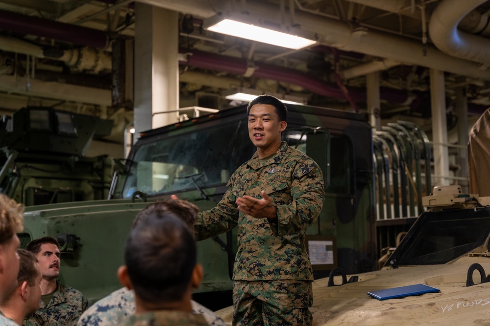 HM2 Marvin Almario Receives Fleet Marine Force Warfare Insignia