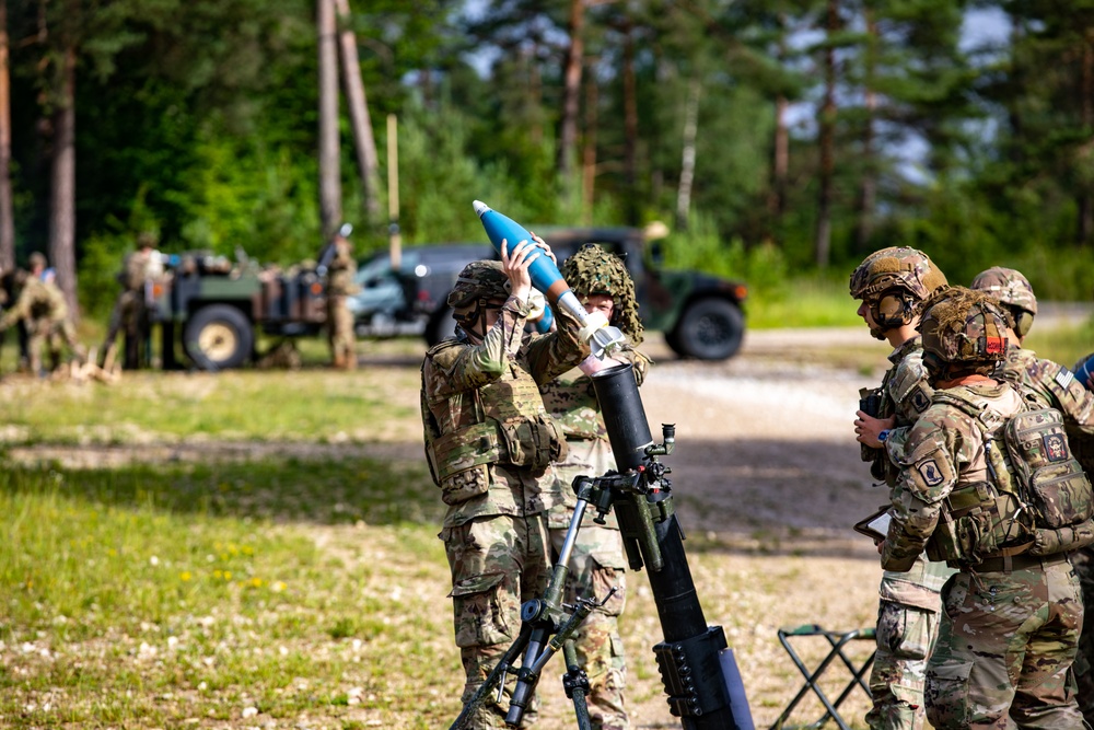 U.S. Soldiers Conduct Mortar Fire Mission