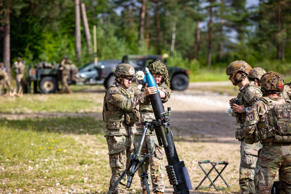 U.S. Soldiers Conduct Mortar Fire Mission