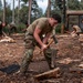 Survival, Evasion, Resistance, and Escape pre-team 25-A particpates in firecraft exercise
