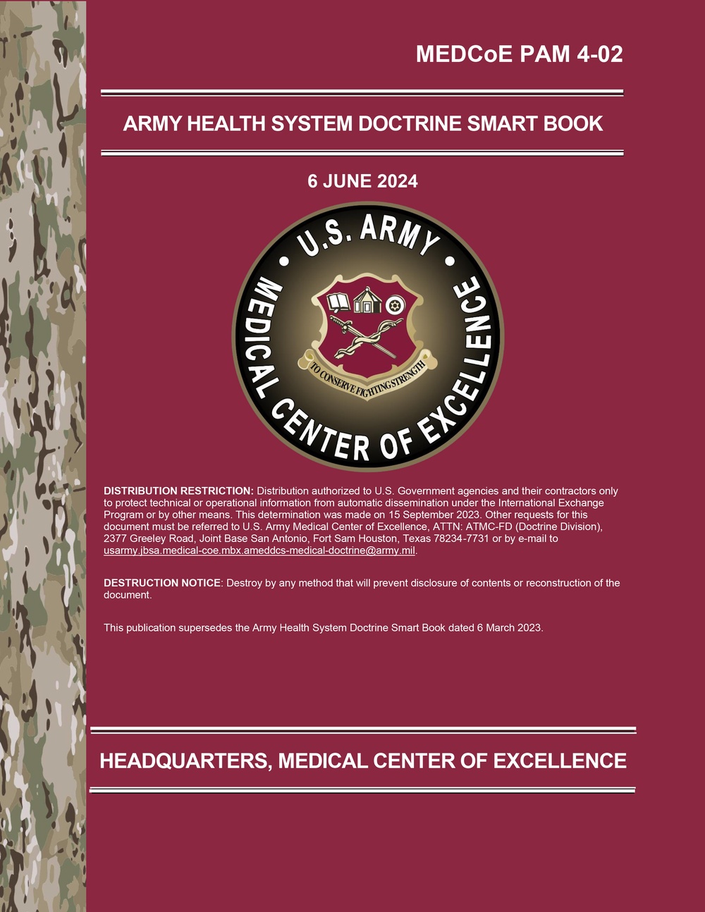 DVIDS – News – MEDCoE publishes Army Health System Doctrine Smart Book