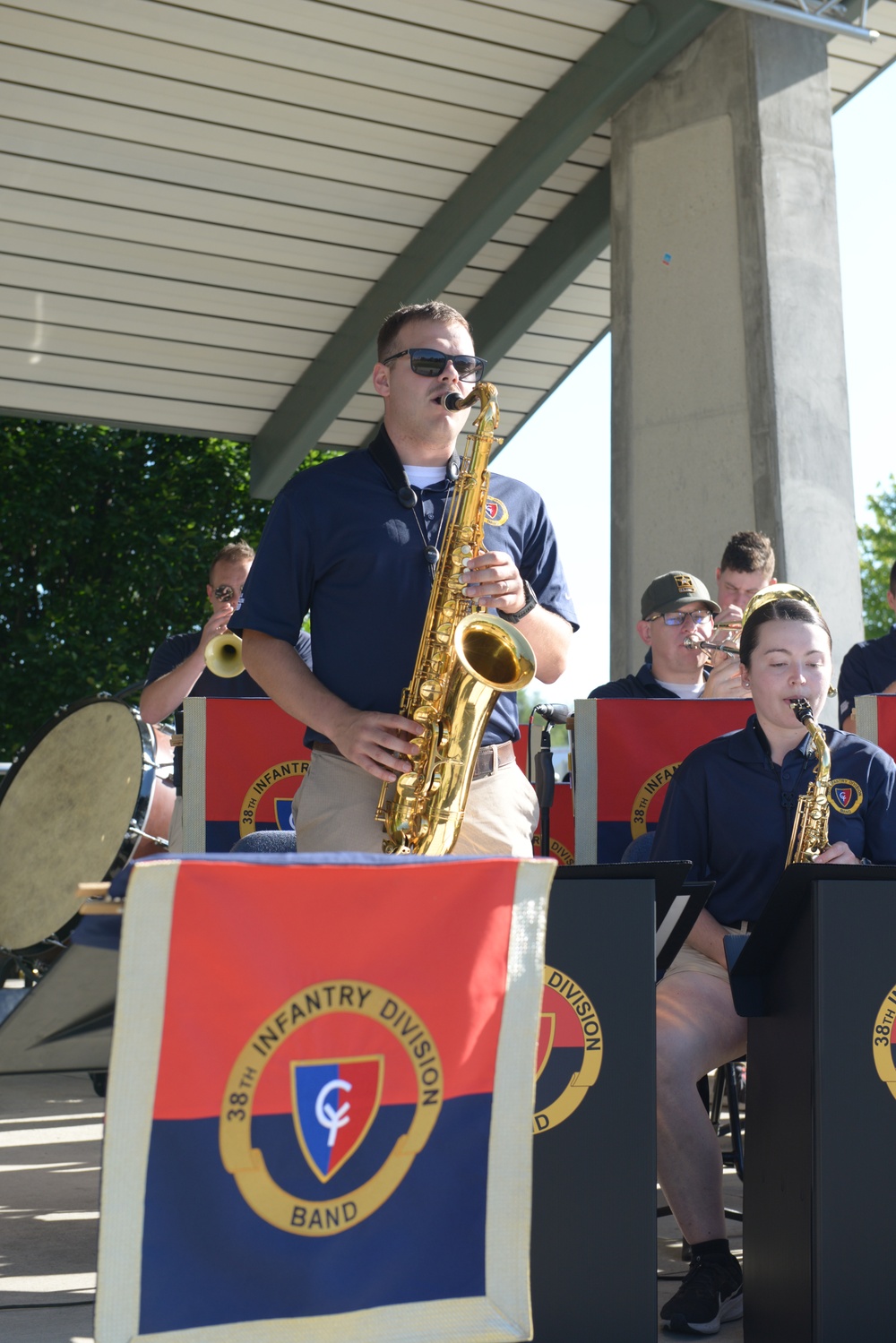 38th Infantry Division Band performs at Canal Commons in Muncie