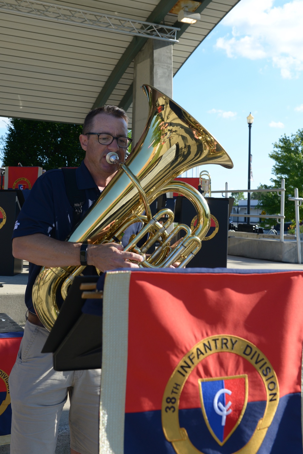 38th Infantry Division Band performs at Canal Commons in Muncie