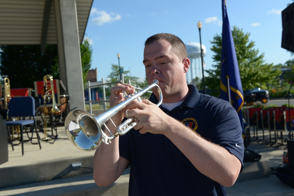 38th Infantry Division Band performs at Canal Commons in Muncie