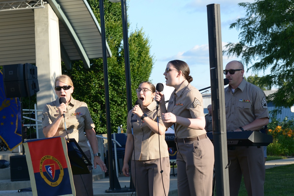 38th Infantry Division Band performs at Canal Commons in Muncie