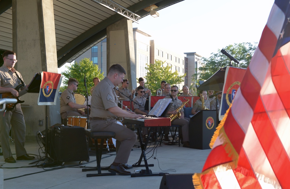 38th Infantry Division Band performs at Canal Commons in Muncie