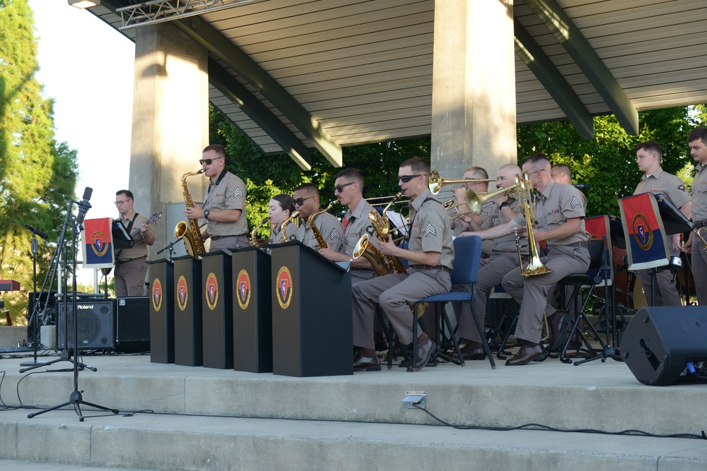 38th Infantry Division Band performs at Canal Commons in Muncie