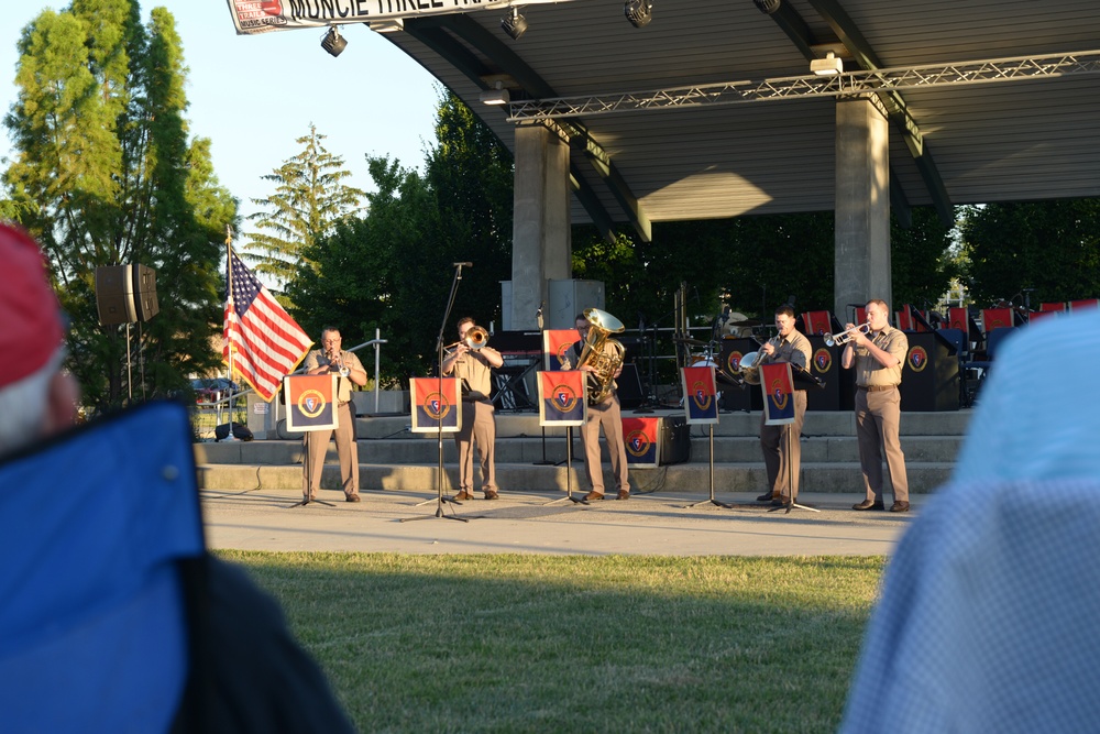 38th Infantry Division Band performs at Canal Commons in Muncie