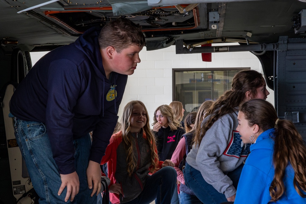 FFA students visit the Army Aviation Support Facility