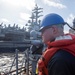 USS Robert Smalls (CG 62) conducts fueling-at-sea with USS Ronald Reagan (CVN 76)