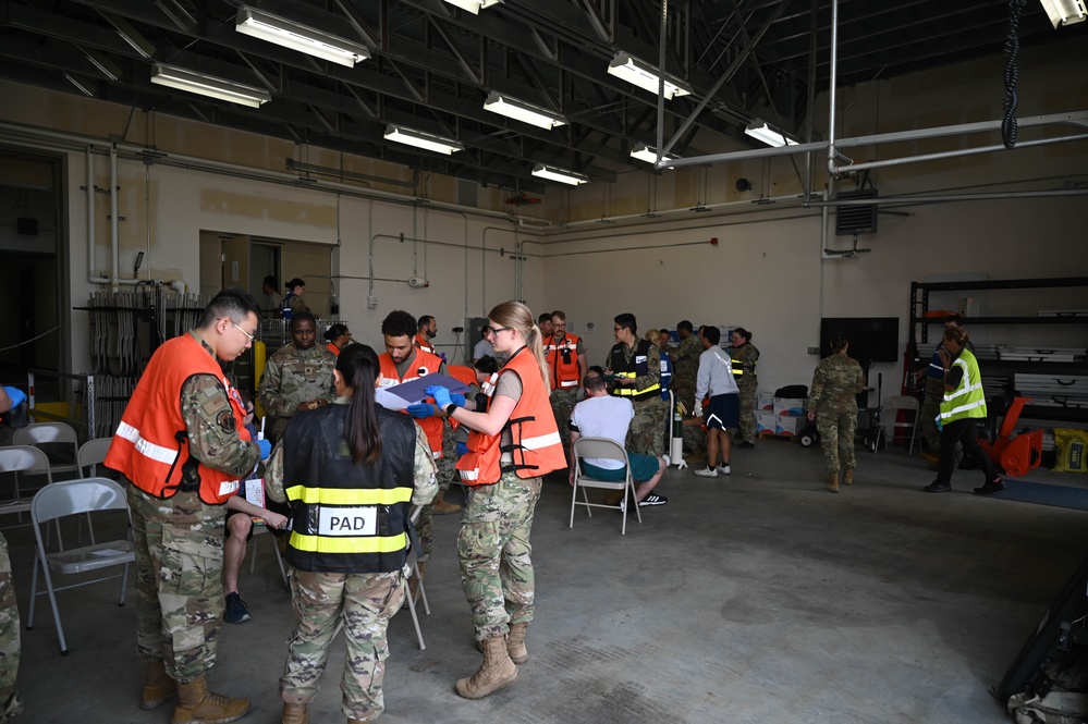 The 354th Medical Group holds Ready Eagle training exercise.