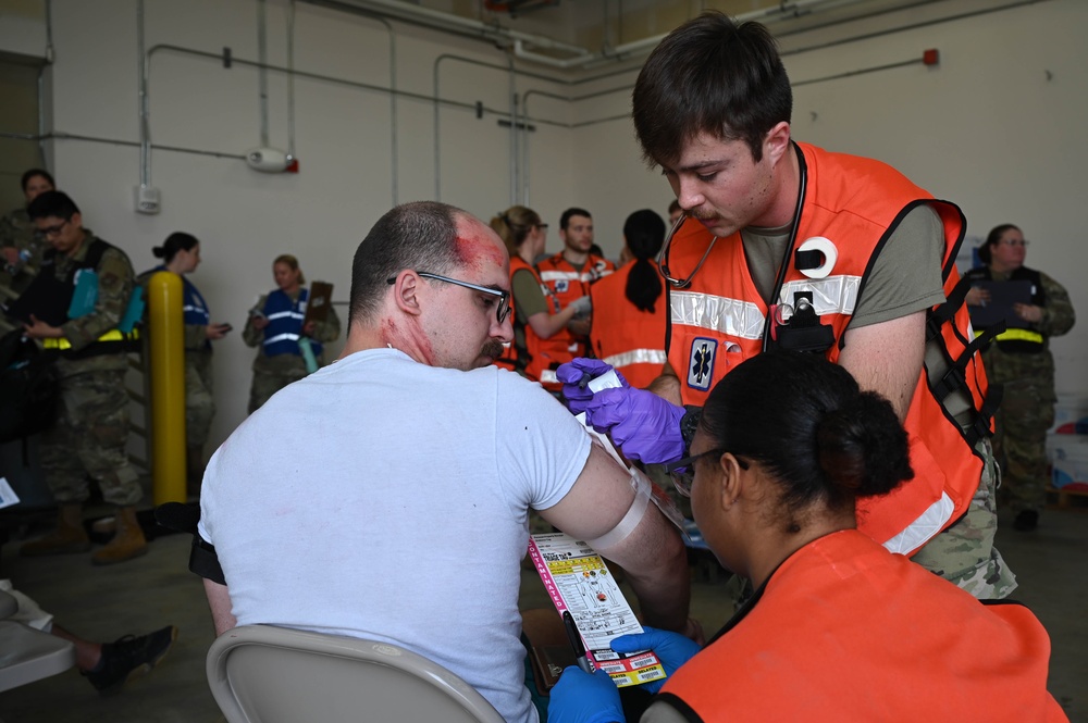 The 354th Medical Group holds Ready Eagle training exercise.