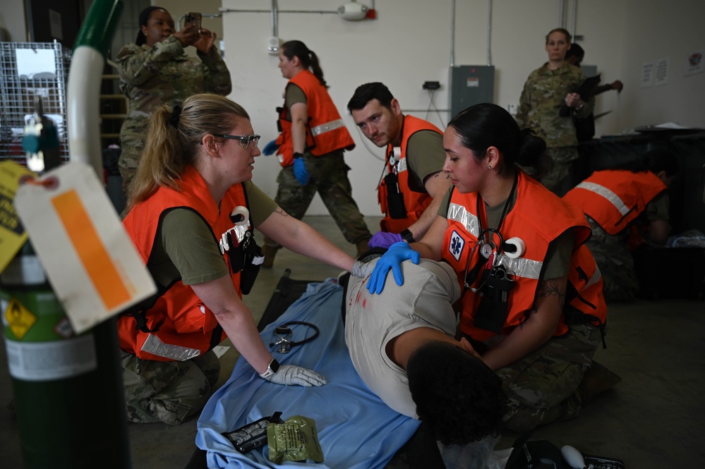The 354th Medical Group holds Ready Eagle training exercise.
