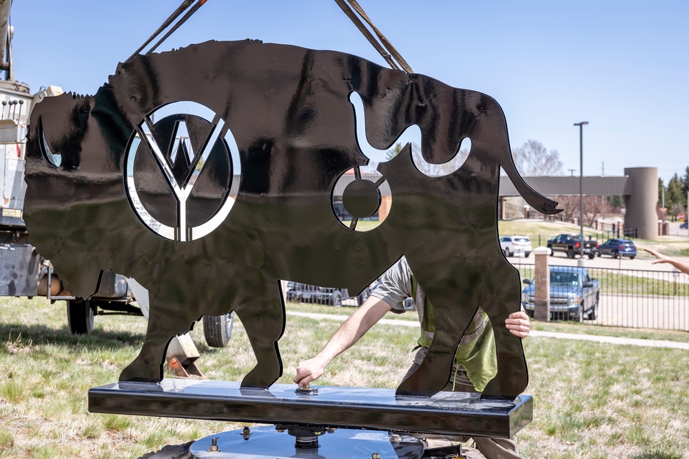 Installation of the Buffalo Statue for First Muster Ceremony