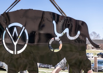 Installation of the Buffalo Statue for First Muster Ceremony