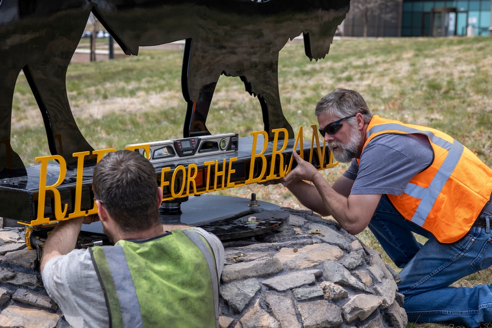 Installation of the Buffalo Statue for First Muster Ceremony