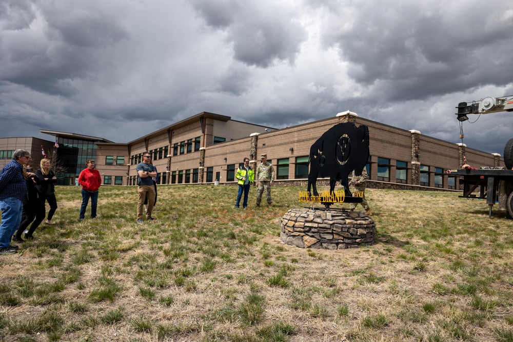 Installation of the Buffalo Statue for First Muster Ceremony