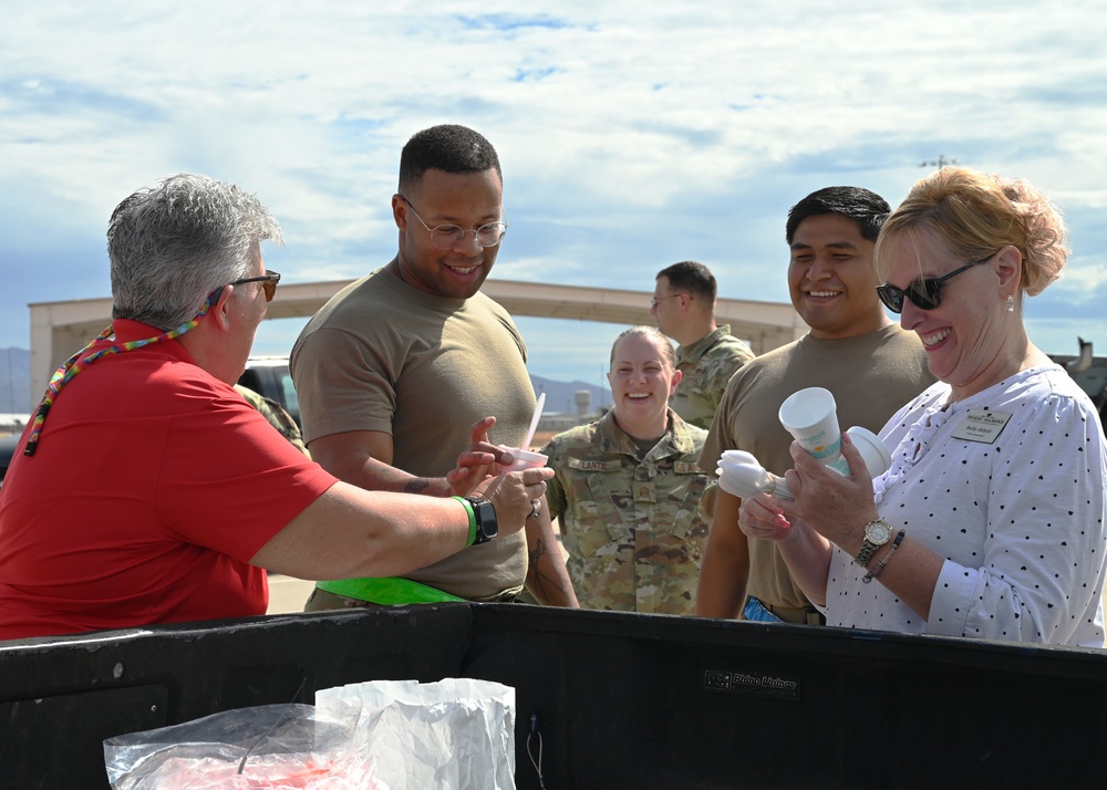 First sergeants, community leaders share icy treats with Airmen