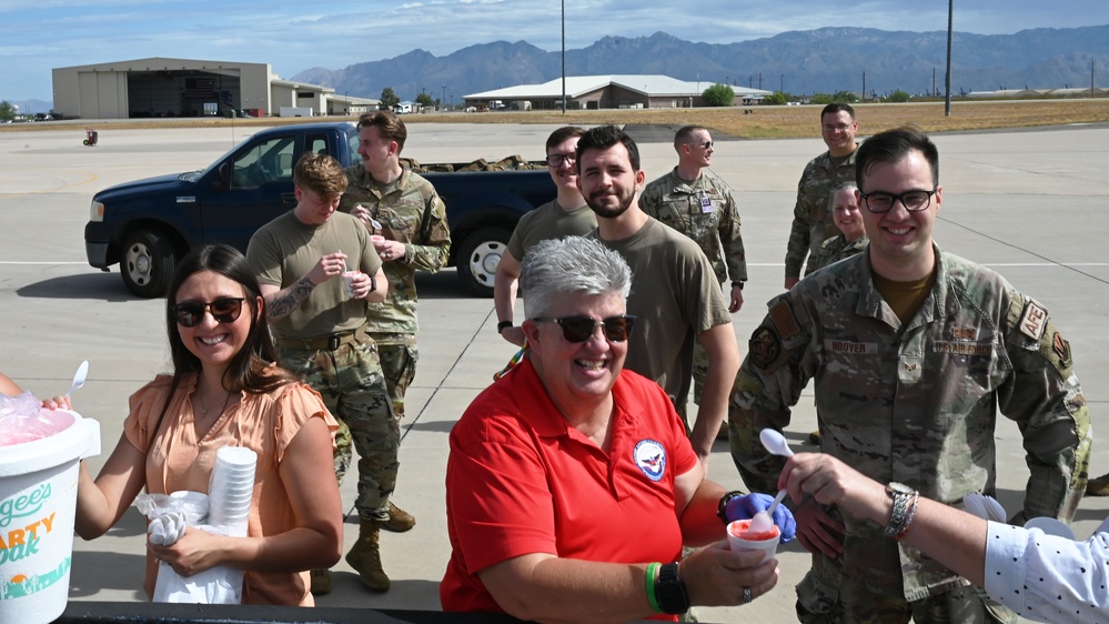 First sergeants, community share icy treats with Airmen