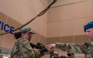 Academy cadets join military training instructors at Basic Military Training