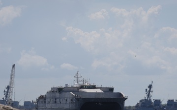 The USNS Burlington (T-EPF 10) departs Naval Station Mayport for Continuing Promise 2024