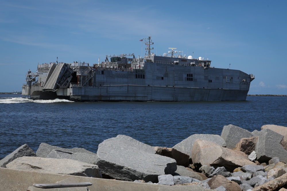 The USNS Burlington (T-EPF 10) departs Naval Station Mayport for Continuing Promise 2024