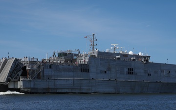 The USNS Burlington (T-EPF 10) departs Naval Station Mayport for Continuing Promise 2024