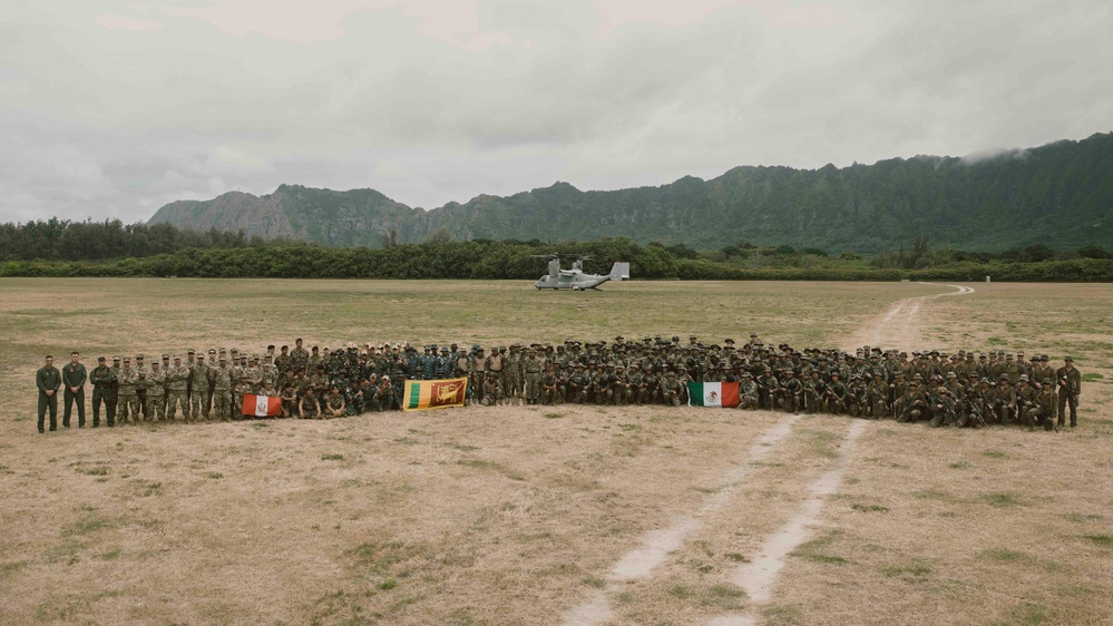 US Marines, Mexican, Sri Lankan, Peruvian forces conduct fast-rope insertion training at RIMPAC 2024