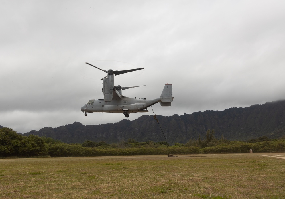 US Marines demonstrate fast-rope insertions to partner nations at RIMPAC 2024