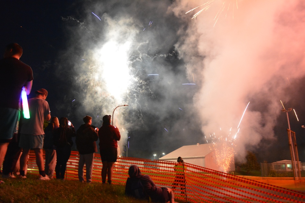 Fireworks on the lawn